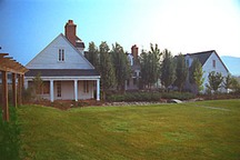 Mouzon Residence in Gurley, Alabama viewed from south face, looking into courtyard