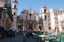 Plaza de la Catedral in old Havana, Cuba