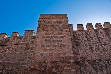 stone ramparts of Toledo, Spain