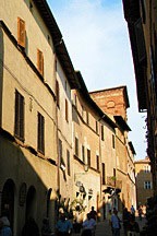 streetscape in Pienza, Italy