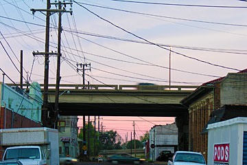 looking across the Claiborne Expressway (I-10) in New Orleans